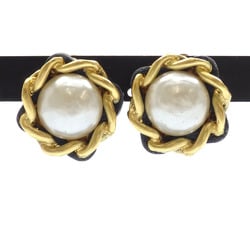 Chanel Faux Pearl Earrings for Women GP Leather 93A