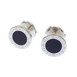 Bvlgari Earrings Small Stud for Women Onyx K18WG 3.1g 18K White Gold 750 319455