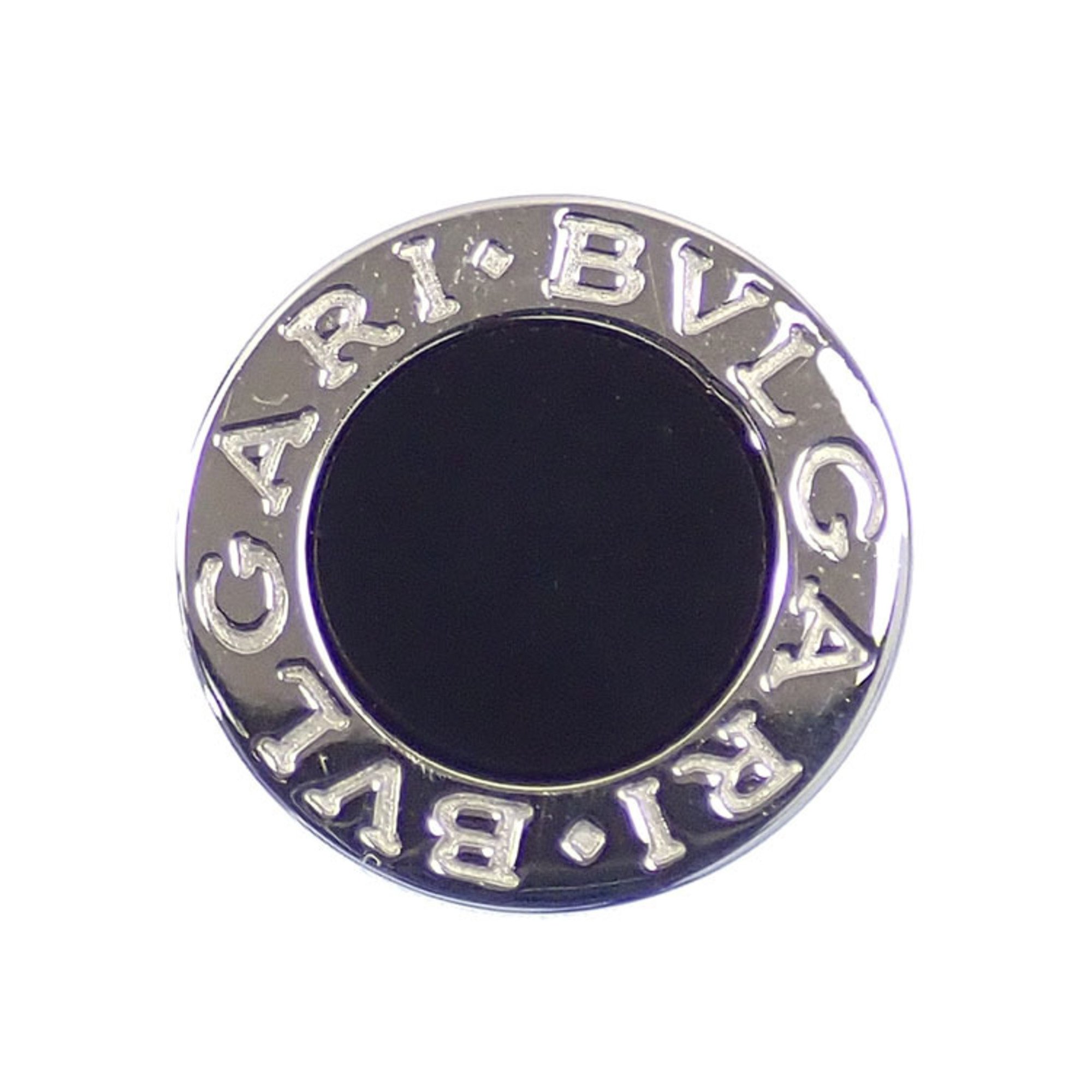 Bvlgari Earrings Small Stud for Women Onyx K18WG 3.1g 18K White Gold 750 319455