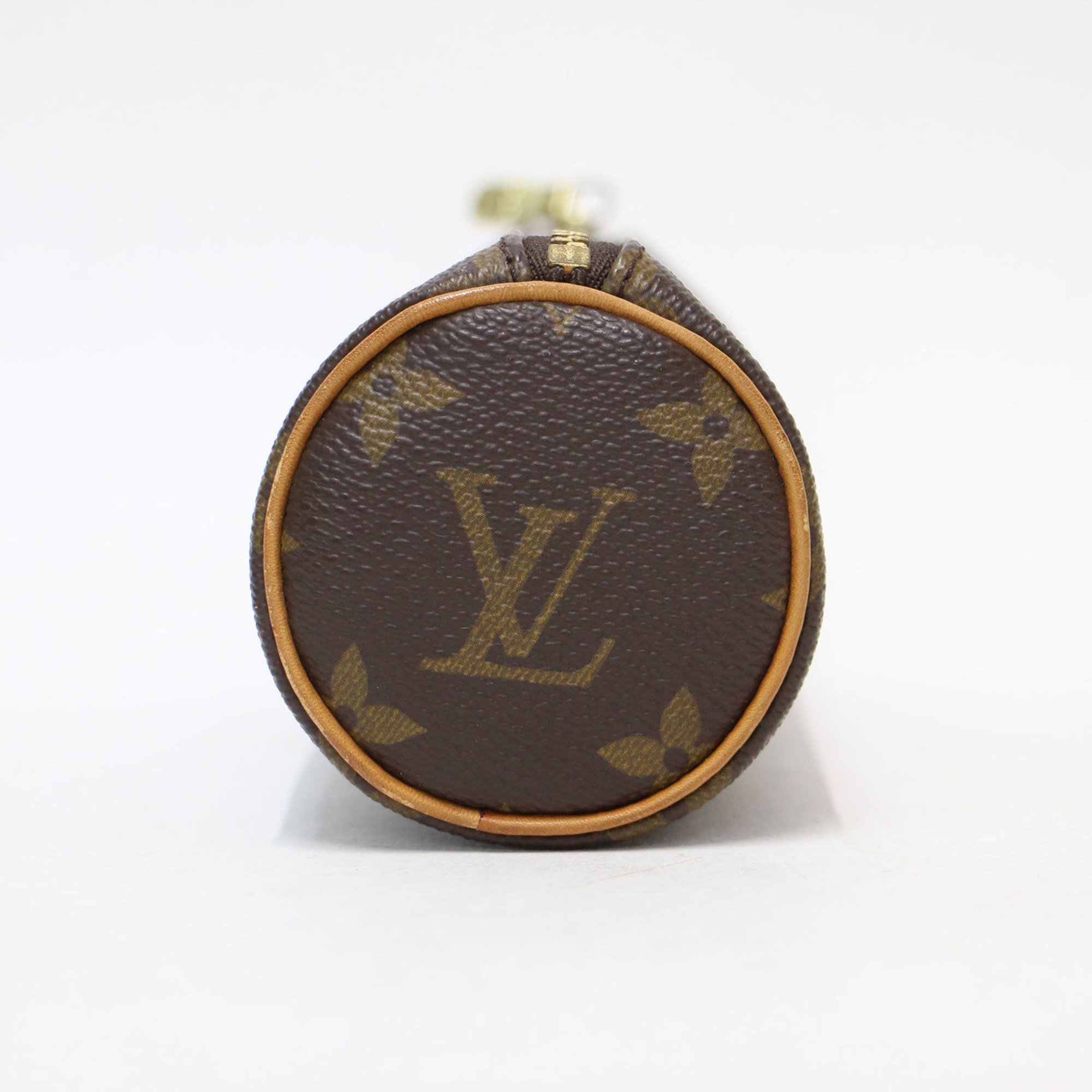 LOUIS VUITTON Louis Vuitton Monogram Truss Ronde M47630 Pen Case Pouch PVC Leather Brown Women's K4099
