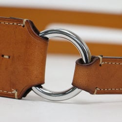 POLO Ralph Lauren Belt Brown Size: S Tri-Strap Leather Ring Metal Buckle Accessories Women's K4099