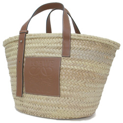 LOEWE Loewe Bag Natural Tan Size: Medium Tote Shoulder Basket Anagram Raffia Leather Women's K4102