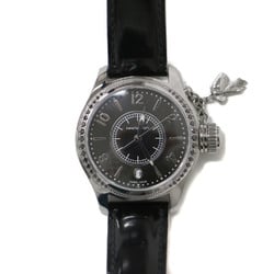 HAMILTON Khaki Sequin Watch H77351935 Black Silver Ladies Leather Strap K4100