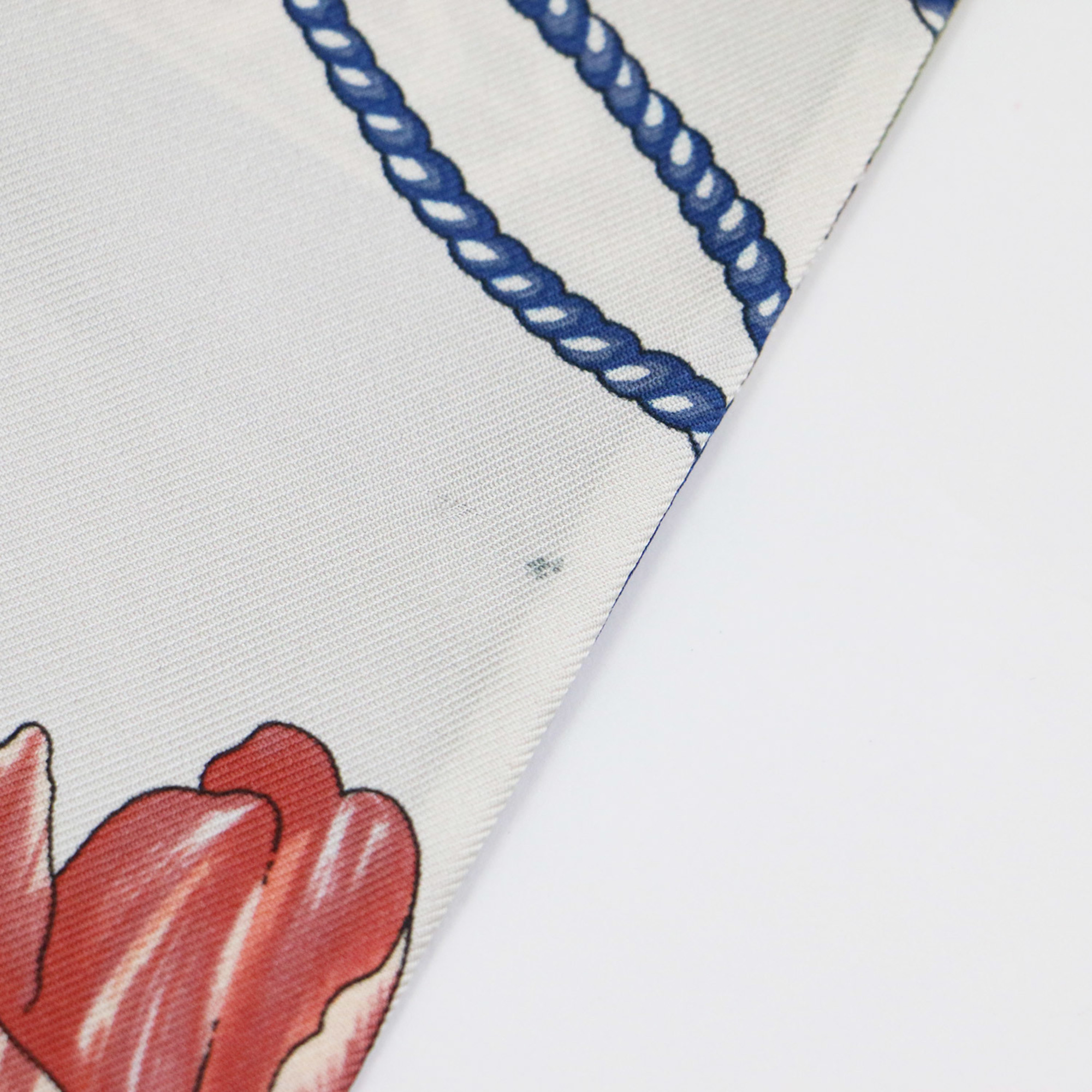 Salvatore Ferragamo Scarf Muffler Long Tie Bandeau Print Bird Flower Tassel Silk Khaki Blue Women's K4102