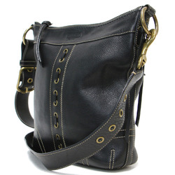 COACH shoulder bag black medium duffle leather ladies K4100