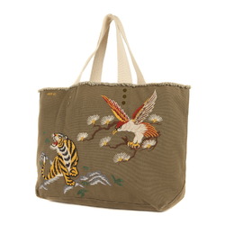POLO Ralph Lauren Polo Bag Tiger & Eagle Embroidered Canvas Tote Khaki American Tradition Sukajan Motif Men's K4103
