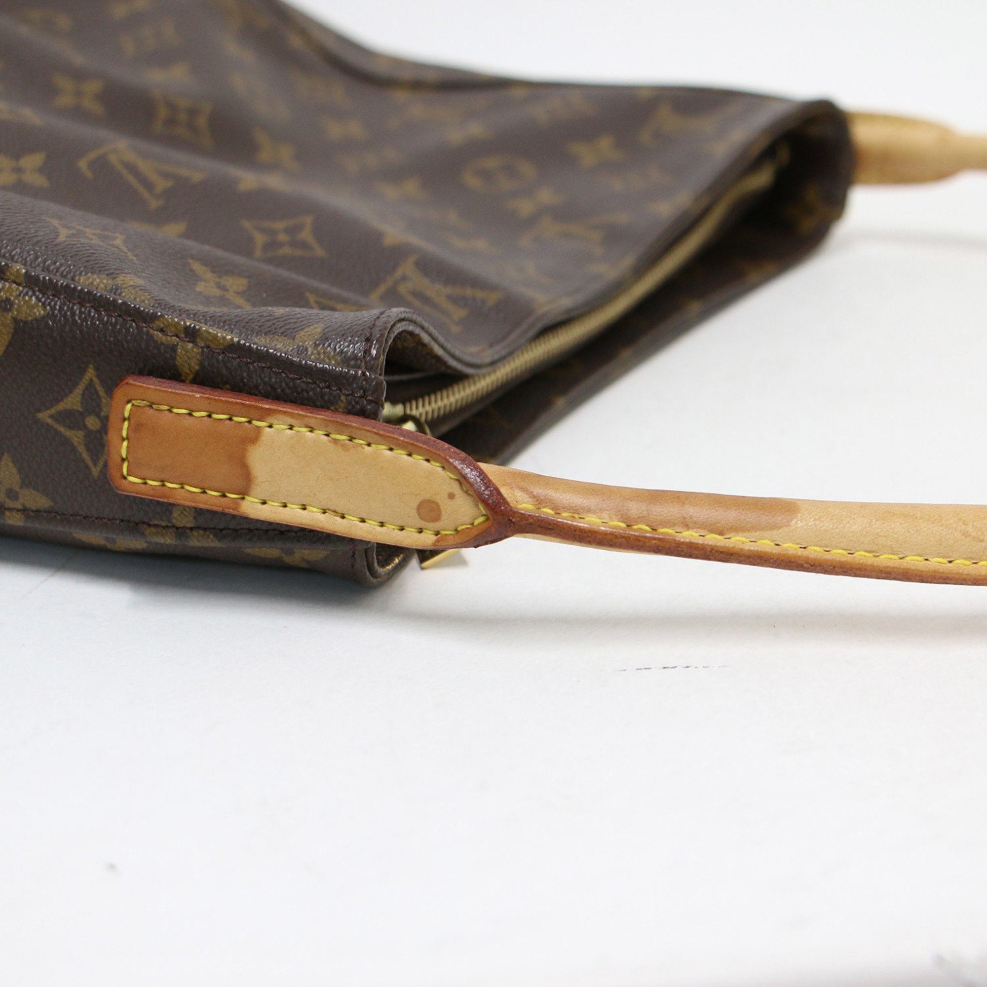 LOUIS VUITTON Louis Vuitton Bag Monogram M51145 Looping GM Brown Tote Leather Women's K4096