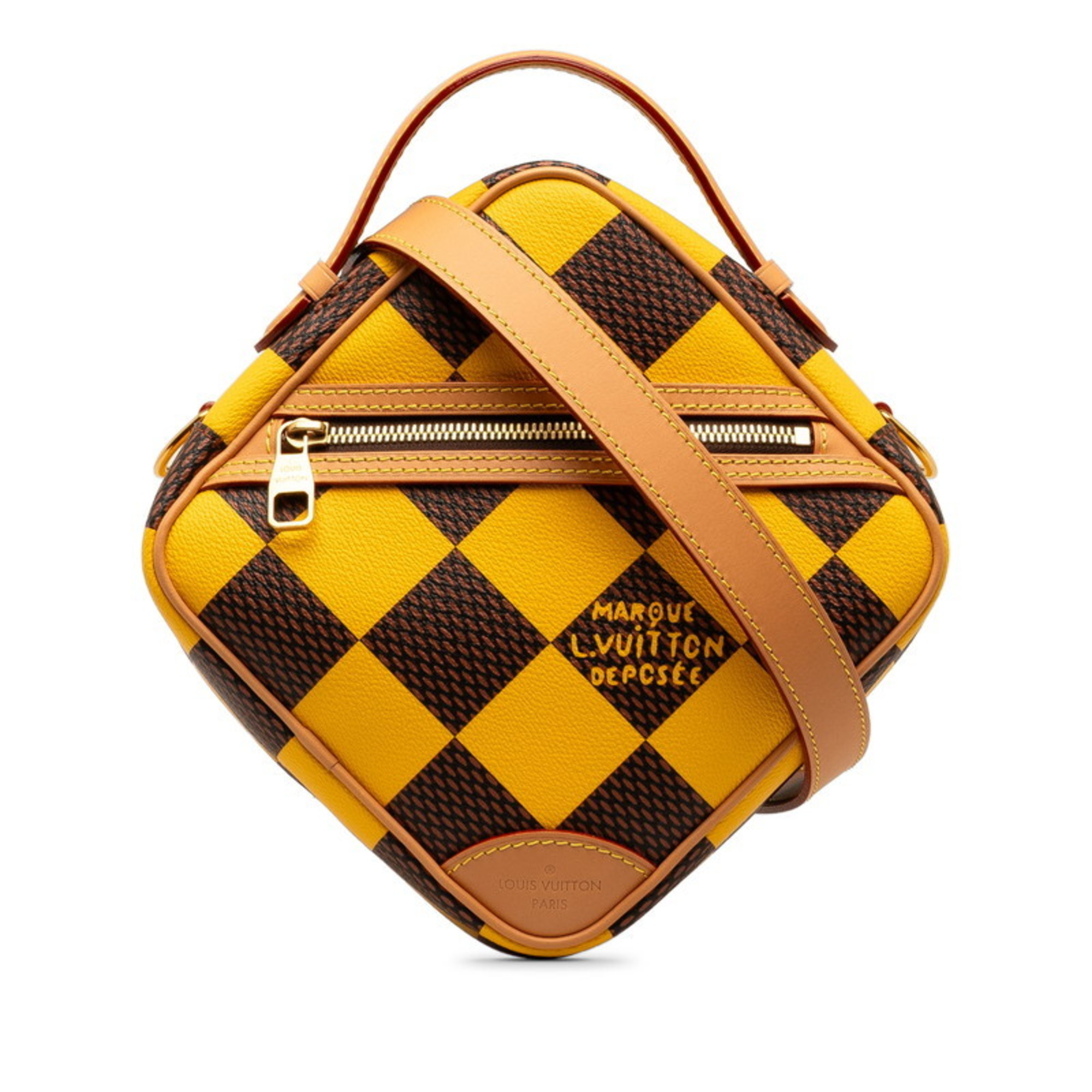 Louis Vuitton Damier Pop Chess Shoulder Bag N40562 Jaune Matte Yellow PVC Leather Men's LOUIS VUITTON