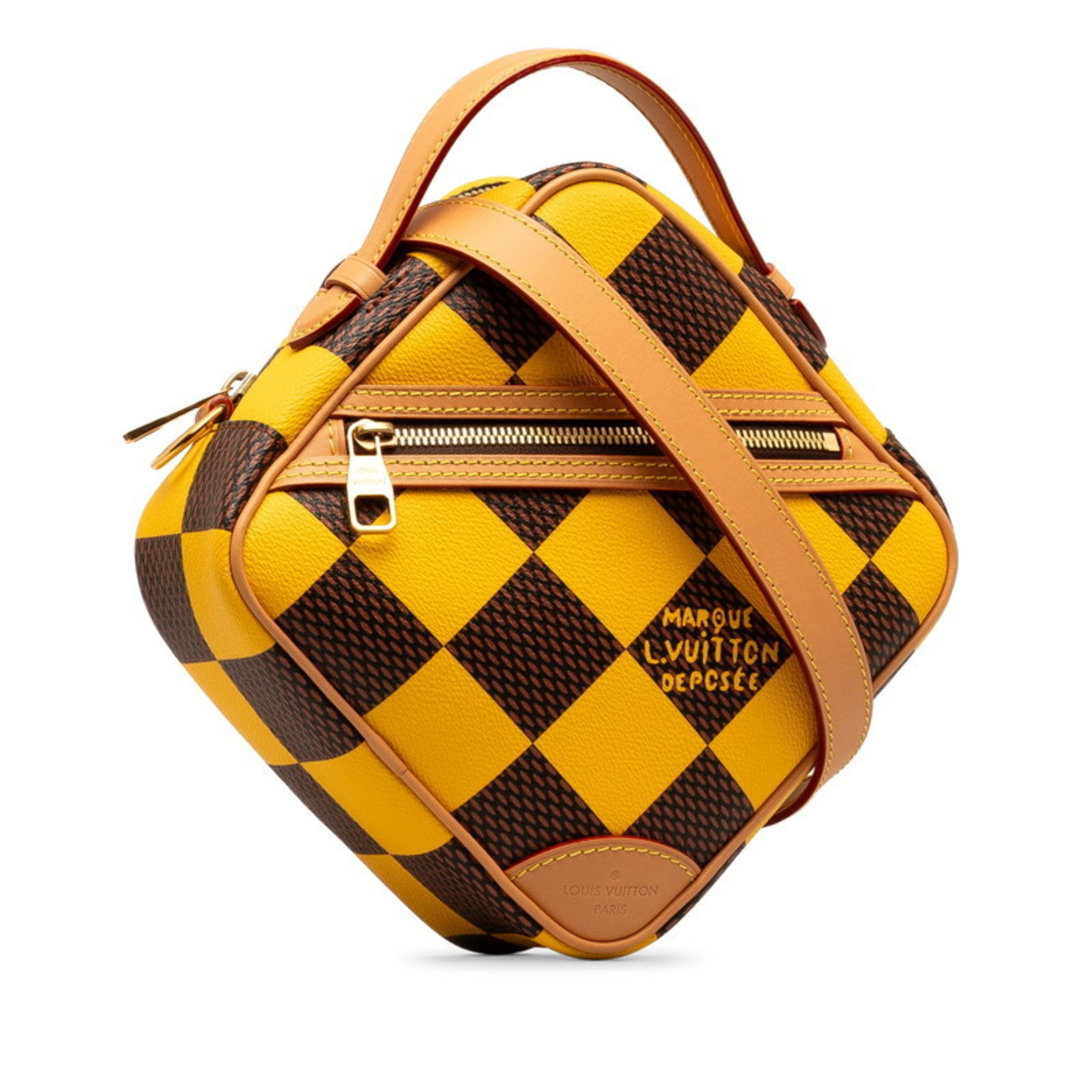 Louis Vuitton Damier Pop Chess Shoulder Bag N40562 Jaune Matte Yellow PVC Leather Men's LOUIS VUITTON