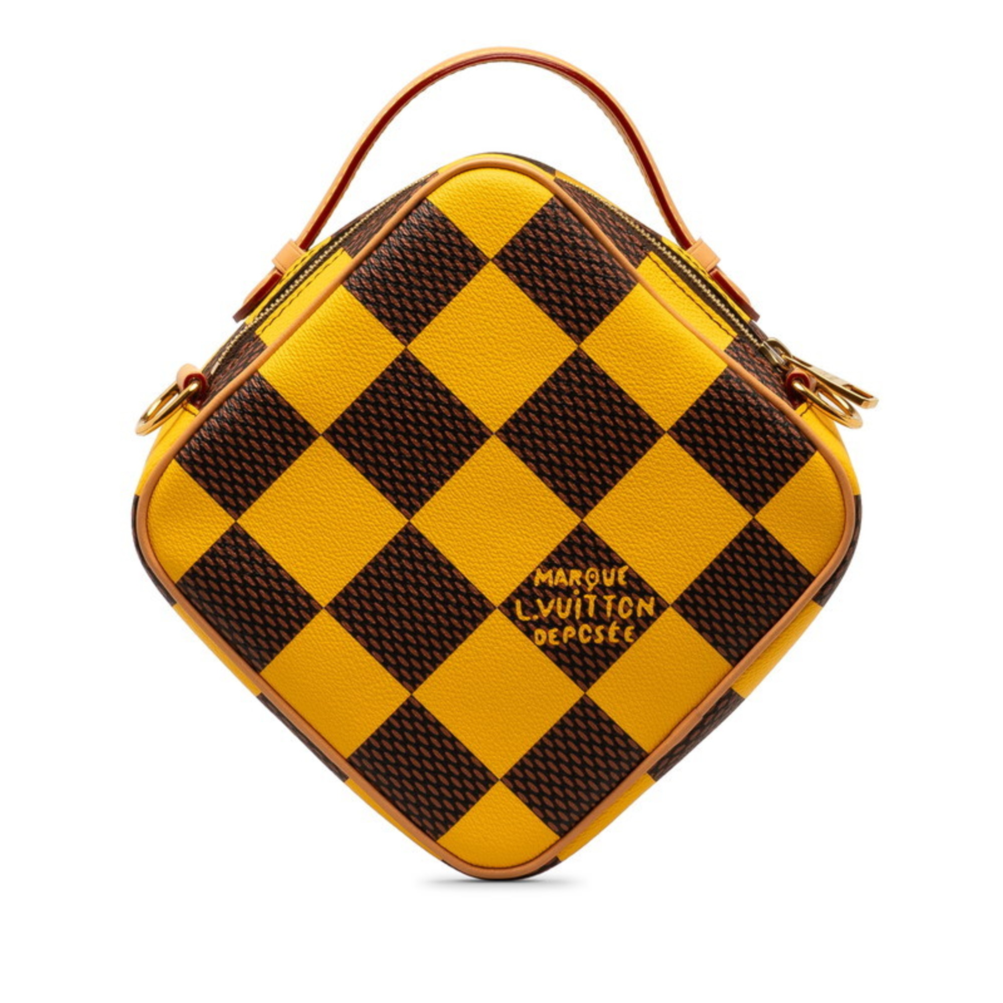 Louis Vuitton Damier Pop Chess Shoulder Bag N40562 Jaune Matte Yellow PVC Leather Men's LOUIS VUITTON