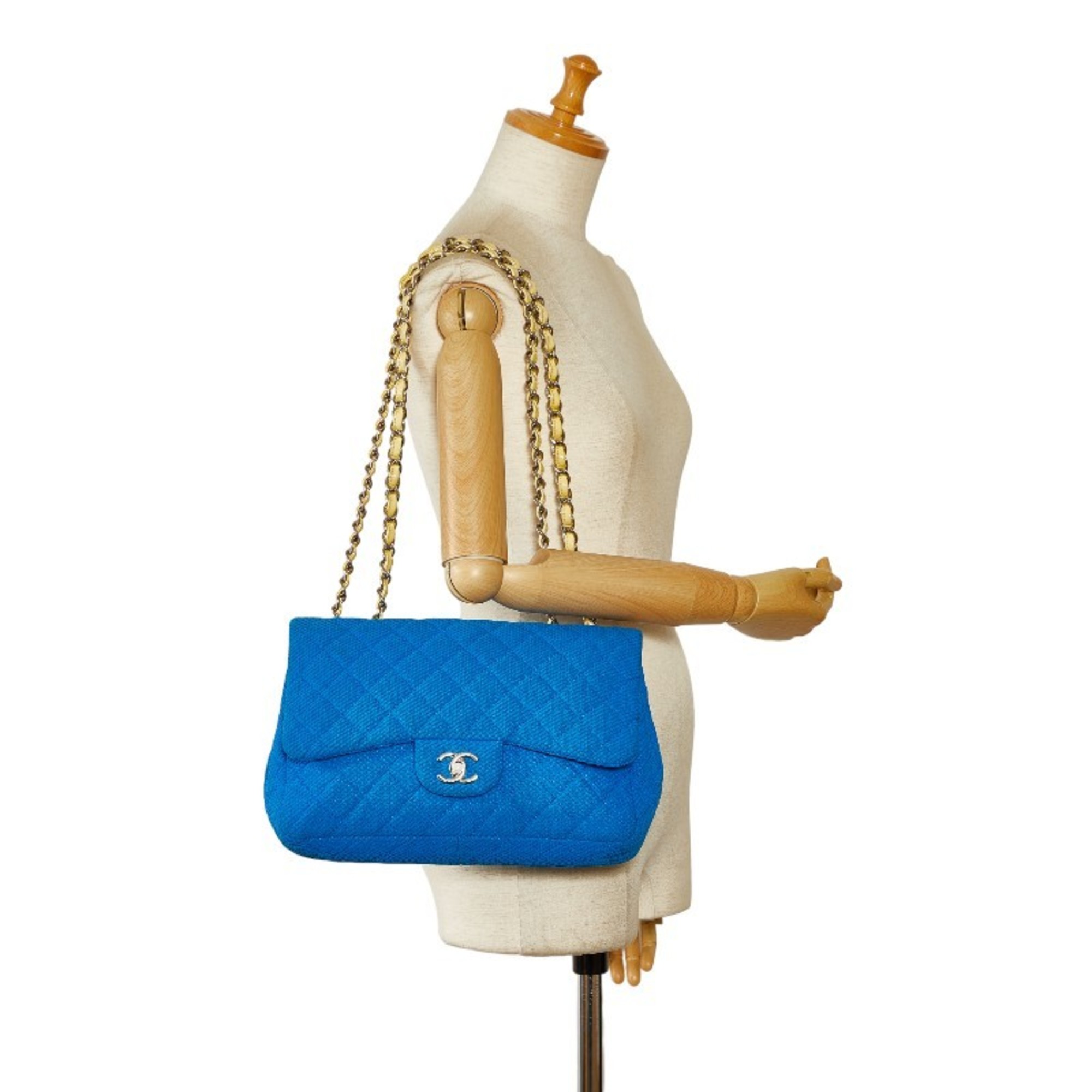 Chanel Matelasse 30 Coco Mark Handbag Shoulder Bag Blue Canvas Women's CHANEL