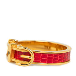Hermes Boucle Cellier Scarf Ring Red Gold Plated Women's HERMES