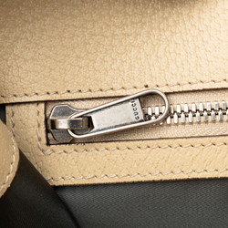 Gucci GG Nylon Of The Grid Long Tote Handbag Shoulder Bag 630355 Gray Beige Leather Women's GUCCI