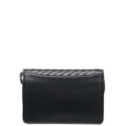 Valentino Quilted Clutch Bag Shoulder Black Leather Women's