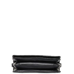 Valentino Quilted Clutch Bag Shoulder Black Leather Women's