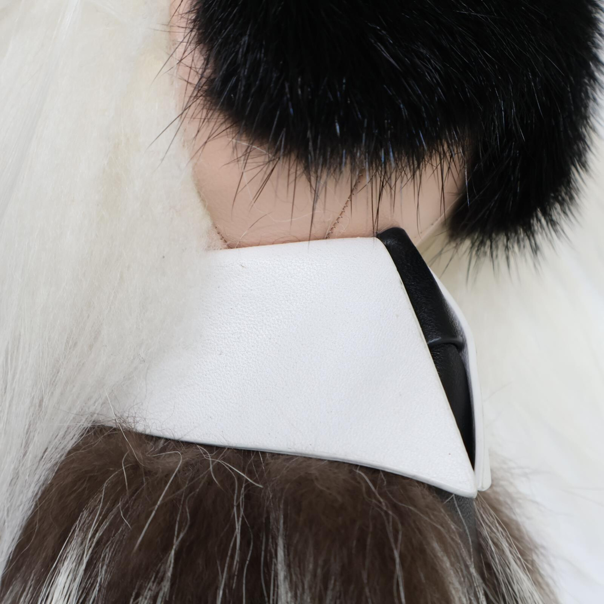 FENDI Karl Lagerfeld Fur Bag Charm Brown Women's