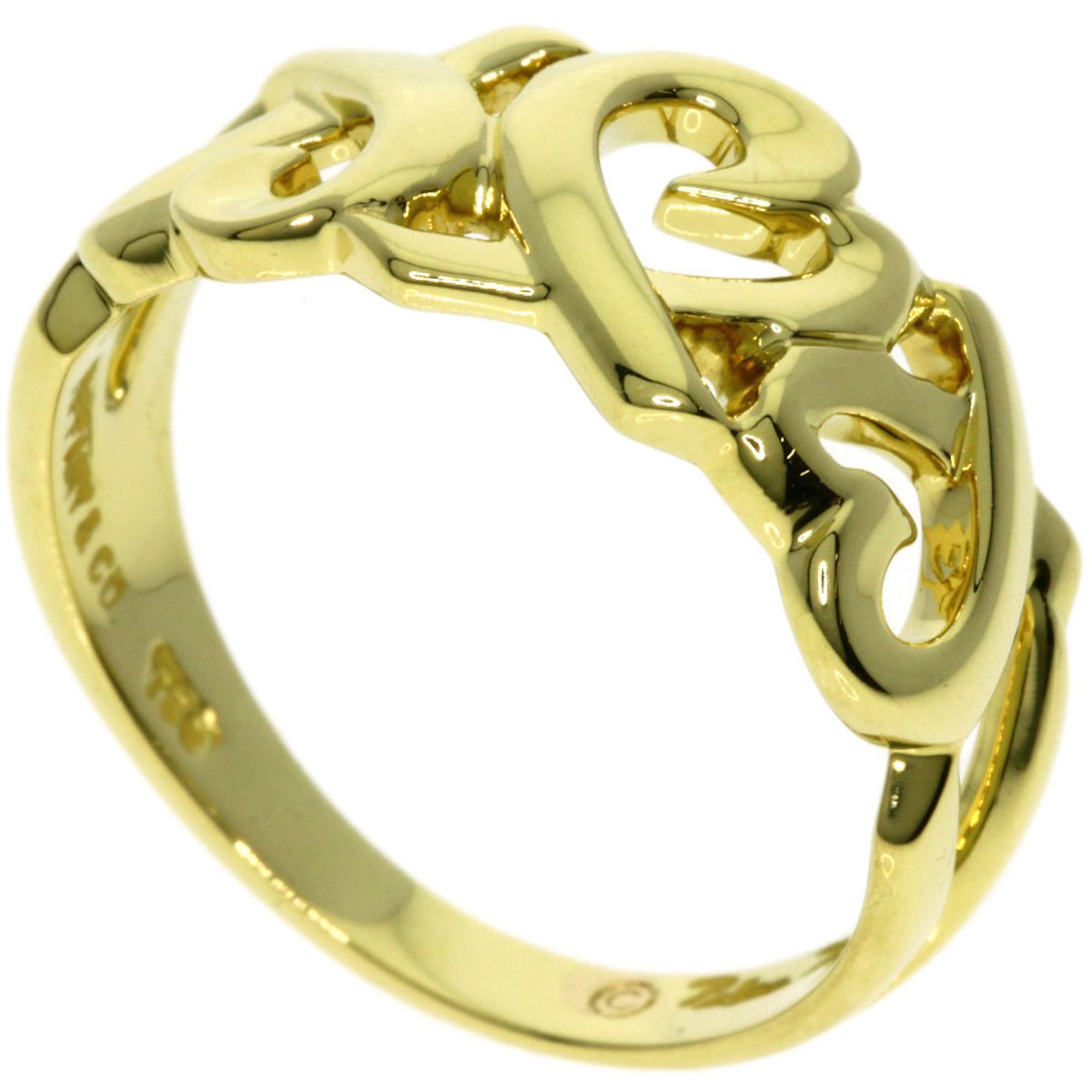 Tiffany & Co. Triple Loving Heart Ring, 18K Yellow Gold, Women's, TIFFANY