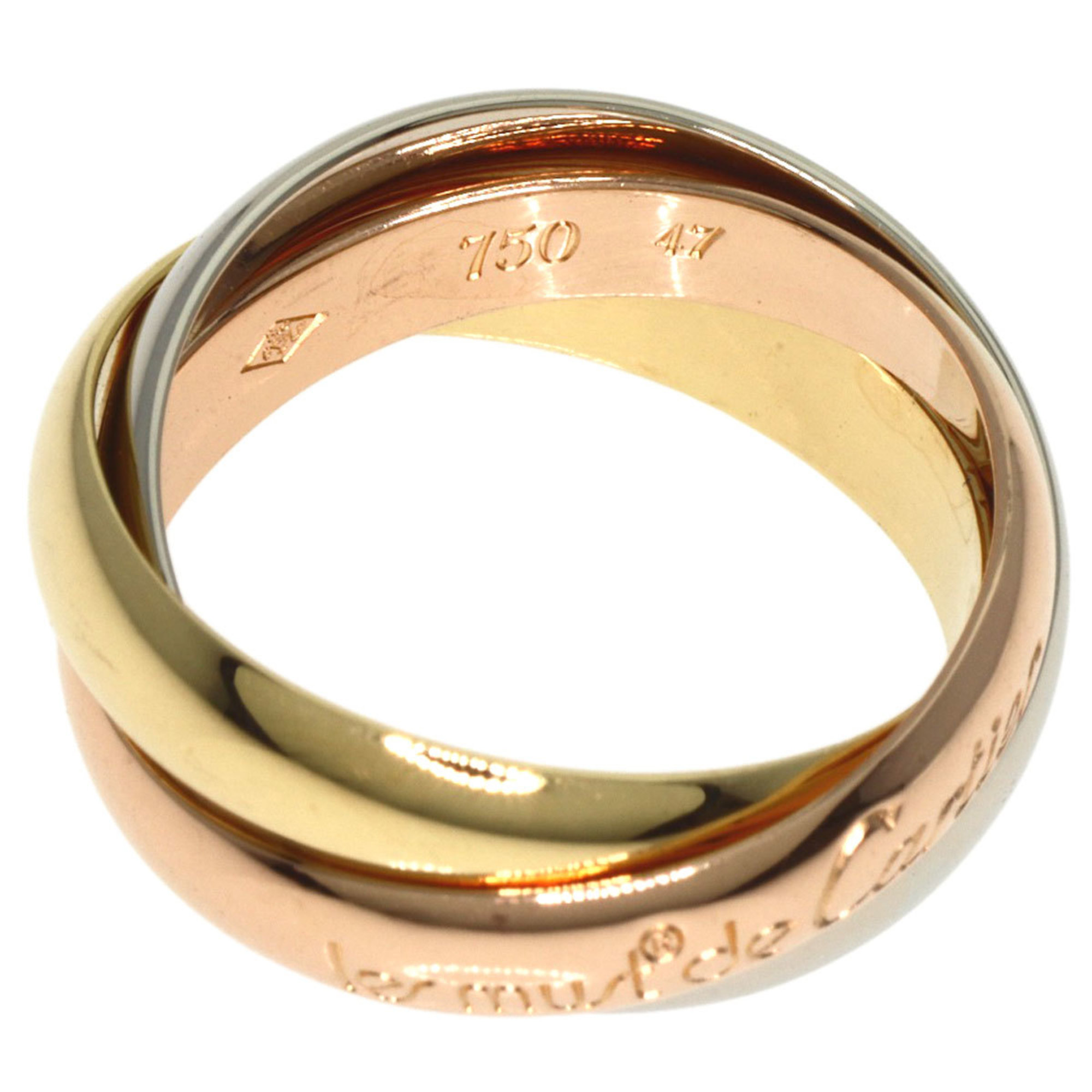 Cartier Trinity #47 Ring, K18 Yellow Gold/K18WG/K18PG, Women's, CARTIER