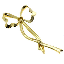 Tiffany Bow Large Brooch, 18K Yellow Gold, Women's, TIFFANY&Co.