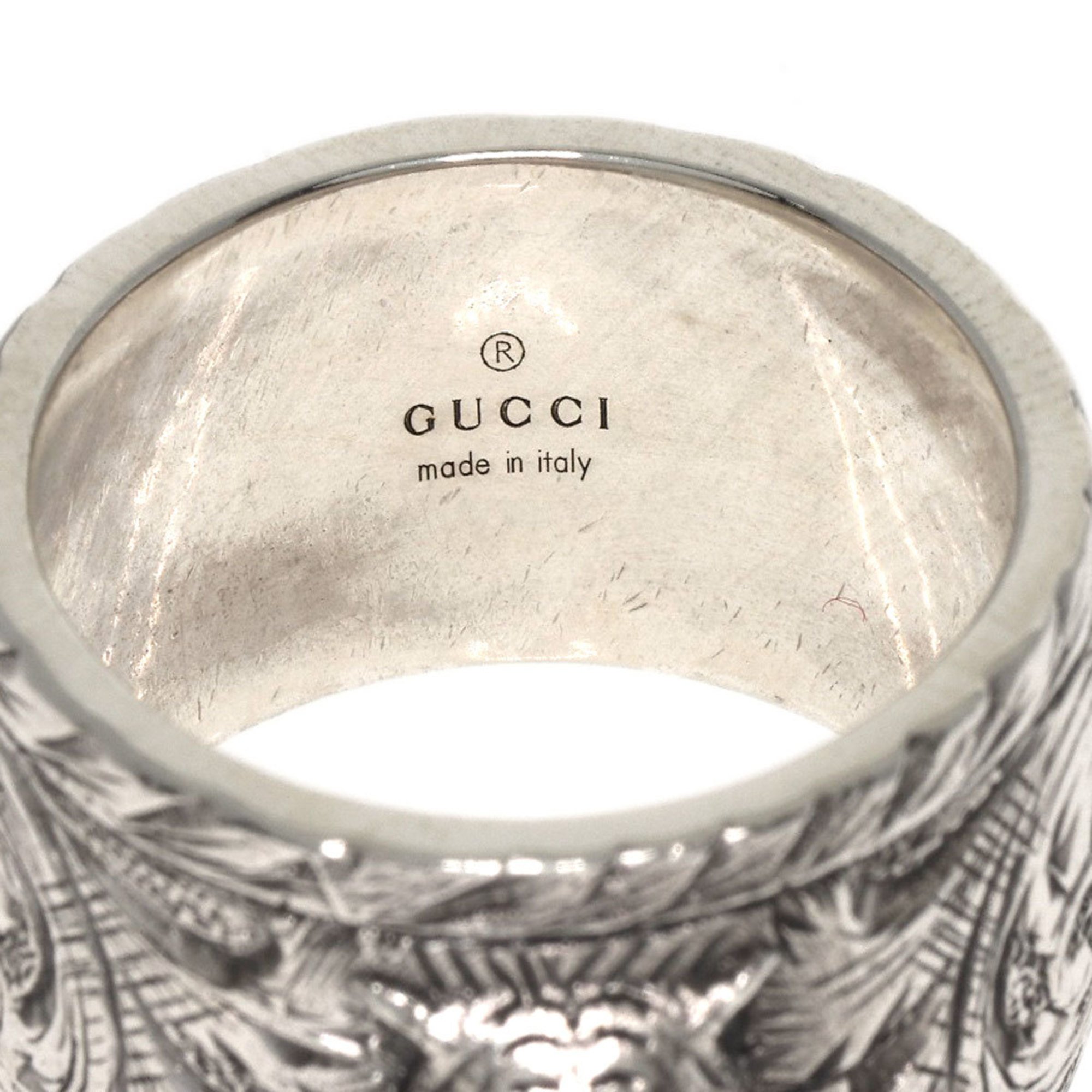Gucci Cat Head Wide #23 Ring, Silver, Women's, GUCCI