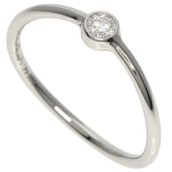 Tiffany Wave Single Row 1P Diamond Ring, Platinum PT950, Women's, TIFFANY&Co.