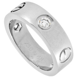 Cartier LOVE Ring Diamond #48 K18WG Half Ladies