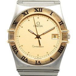 OMEGA Constellation Watch Quartz Gold Dial Stainless Steel Plated Men's
