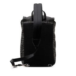 FENDI Fendines S size body bag rucksack backpack 7VZ067 AG0M black canvas leather men's