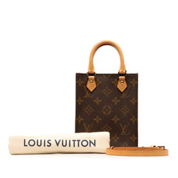 Louis Vuitton Monogram Petite Sac Plat Handbag Shoulder Bag M81295 Brown PVC Leather Women's LOUIS VUITTON