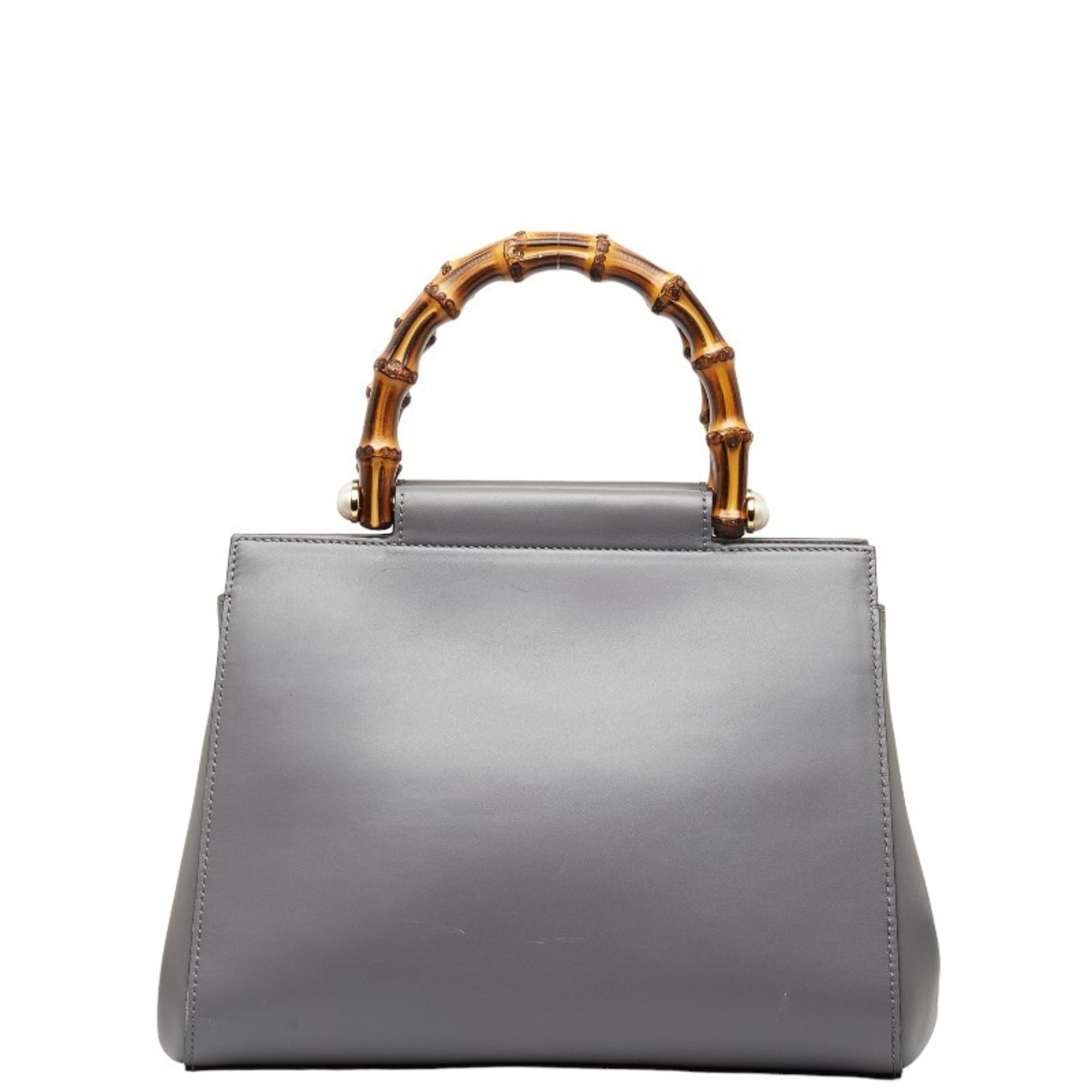 Gucci Bamboo Nimfair Small Handbag 453767 Grey Leather Women's GUCCI