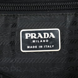 Prada Triangle Plate Shoulder Bag Black Nylon Leather Women's PRADA