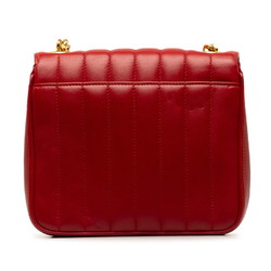 Saint Laurent Viki YSL Chain Shoulder Bag 532595 Red Gold Leather Women's SAINT LAURENT