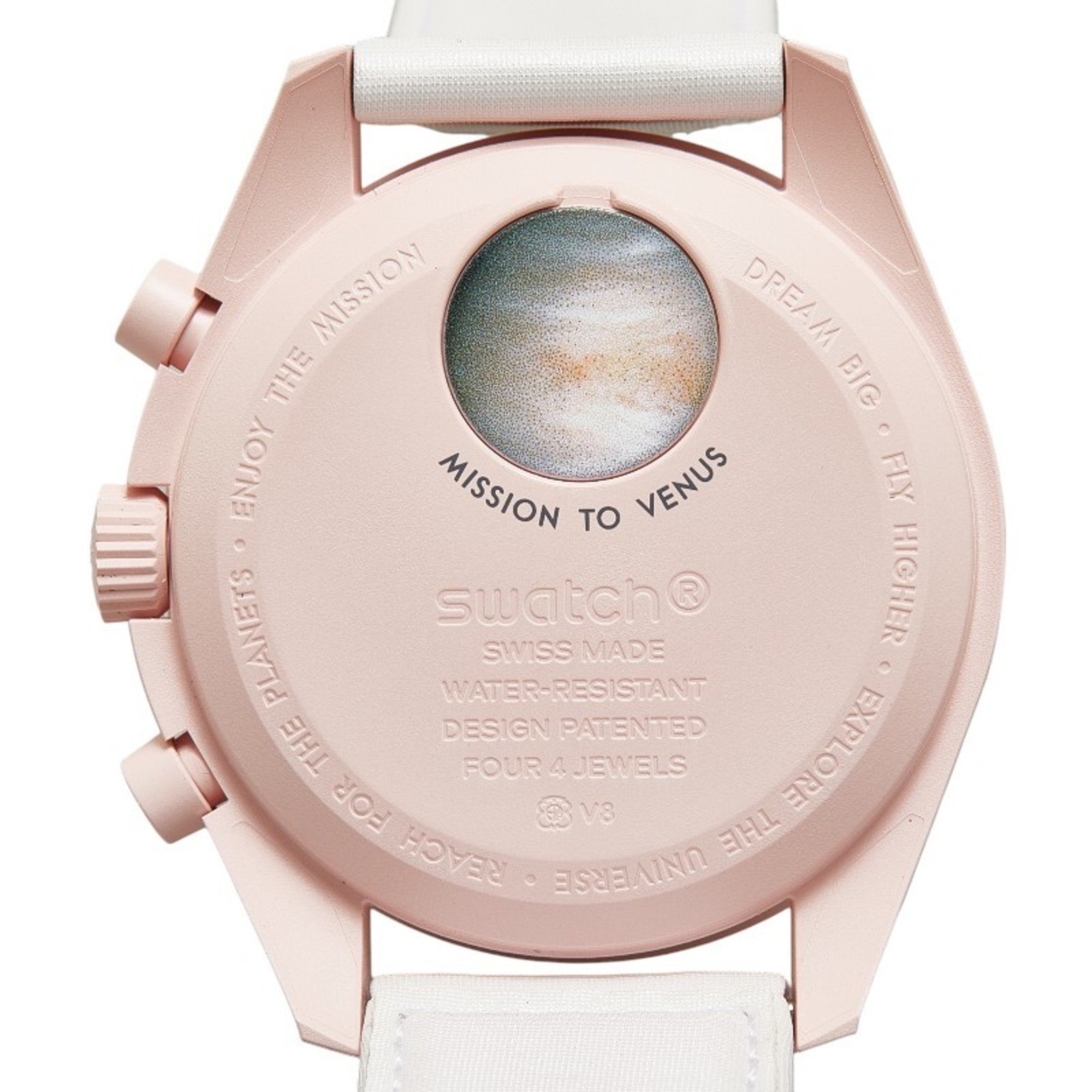 Swatch Speedmaster Collaboration Mission to Venus Wristwatch Quartz Ivory Dial Stainless Steel Nylon Men's