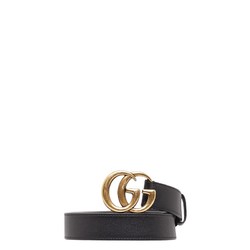 Gucci GG Marmont Belt Size: 95/38 214351 Black Gold Leather Women's GUCCI