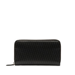 FENDI Micro Zucchino Round Long Wallet 7M0210 Black Leather Women's