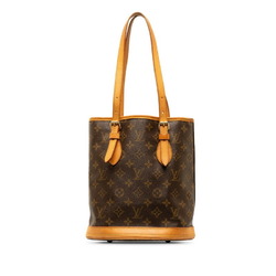 Louis Vuitton Monogram Petit Bucket PM Tote Bag Shoulder M42238 Brown PVC Leather Women's LOUIS VUITTON