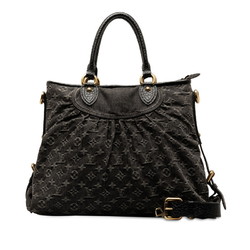 Louis Vuitton Monogram Denim Neo Cavi GM Handbag Shoulder Bag M95352 Noir Black Canvas Leather Women's LOUIS VUITTON