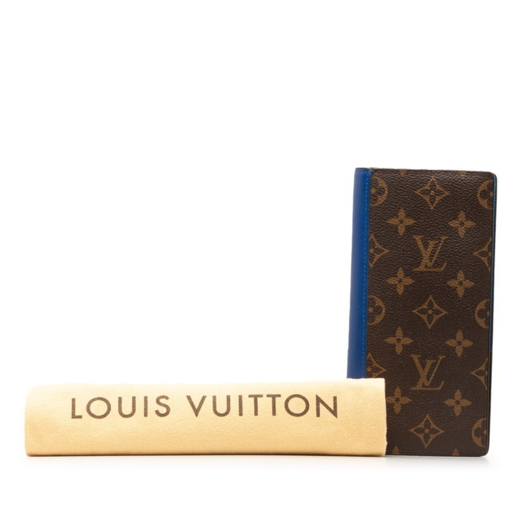 Louis Vuitton Monogram Macassar Portefeuille Brazza Long Wallet Brown PVC Leather Women's LOUIS VUITTON