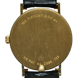 Tiffany Atlas Watch D286.753 Quartz K18 Gold Leather Men's TIFFANY&Co.