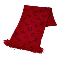 Louis Vuitton Monogram Echarpe Mania Scarf M72432 Red Wool Silk Women's LOUIS VUITTON