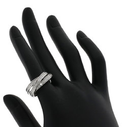 Cartier Three Bangles Diamond 1-Cut Ring K18 White Gold Women's CARTIER