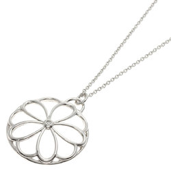Tiffany Flower Circle 1P Diamond Necklace Silver Women's TIFFANY&Co.