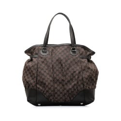 Gucci GG Canvas Tote Bag Shoulder 257290 Brown Leather Women's GUCCI