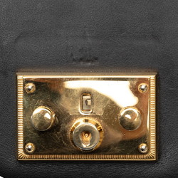 Gucci Chain Shoulder Bag 409487 Black Gold Leather Women's GUCCI