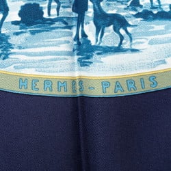 Hermes Carre 90 CAVALIERS PEULS Pool tribe riders scarf muffler navy multicolor silk women's HERMES