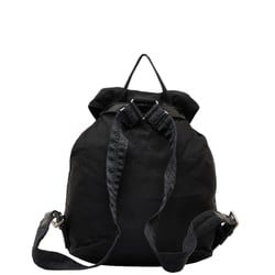 Prada Triangle Plate Tessuto Backpack Black Nylon Leather Women's PRADA