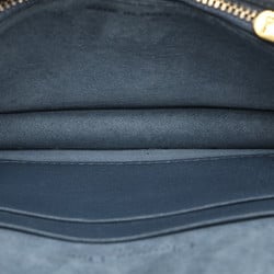 Christian Dior Dior Saddle D Belt Bag Waist Navy Leather Women's