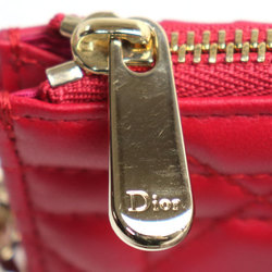 Christian Dior Lady Coin Card Holder Wallet/Coin Case Red S04780NMJ Women's