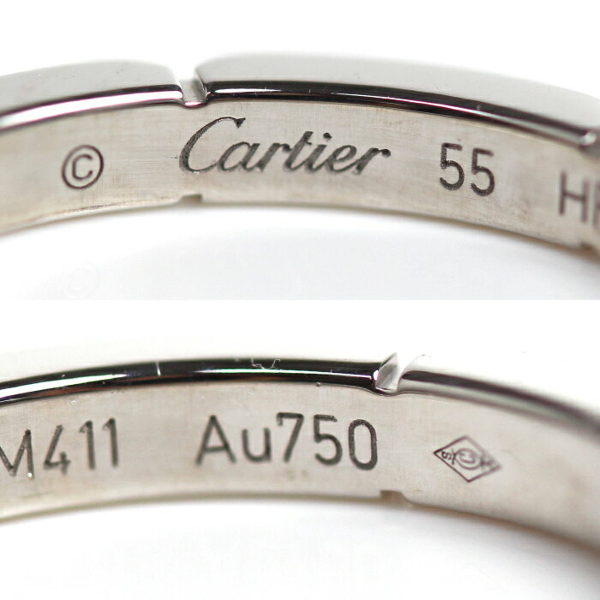 CARTIER Cartier K18WG White Gold Maillon Panthere Ring B4083555 55 4.5g Women's