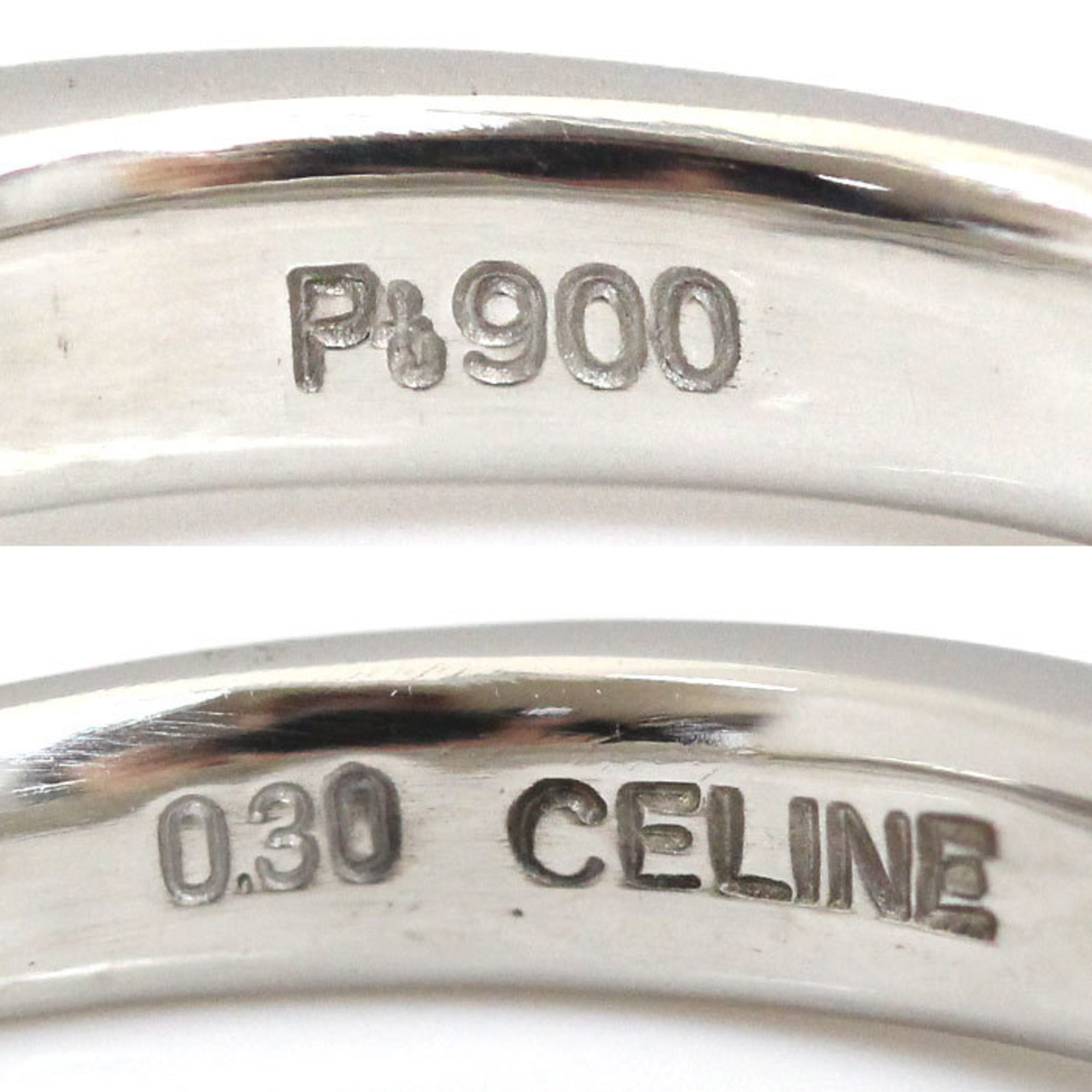 CELINE Pt900 Platinum Ring Diamond 0.30ct 6.6g Women's